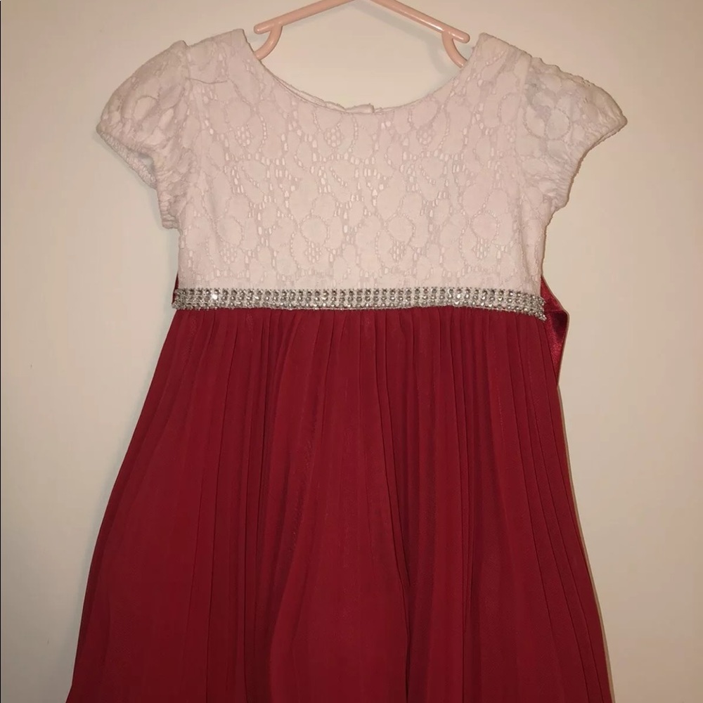 Toddler holiday Christmas red white 3T dress EUC